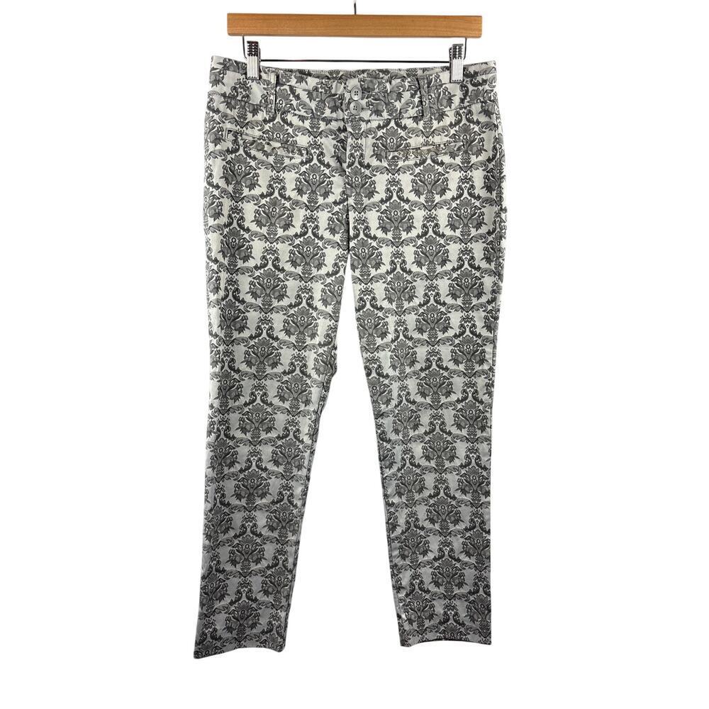 Women’s Cartonnier Size 8 Light Grey Paisley Patterned  Slacks.